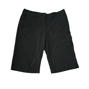 Worthington Dress Shorts Size 12 Black Pin Stripe